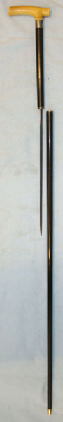 WW1 British Officer’s Lacquered Wood Sword Stick With Ferrule Engraved To ‘Capta Other Blade in 