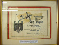 WW2, 1937 Dated, German Shooting Certificate An Original Large Framed WW2, 1937 Dated, German Shooting Certificate with Engli Other Accessory