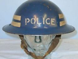 British Police Inspector's Tommy Helmet Marked ‘7’ With Liner & Chinstrap. Home Front, British Police Inspector's Tommy Helmet Marked ‘7’ With Liner & Chin Clothing