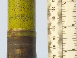 30 mm MK108 (30x90RB) HEI (High Explosive Incendiary) (M geschloss) Cannon Round WW2 INERT German 30 mm MK108 (30x90RB) HEI (High Explosive Incendiary) (M geschl Antique & Militaria