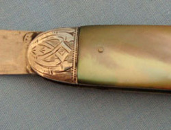Victorian 1884-85 Hallmarked Silver Bladed Pocket Knife With Mother Of Pearl Sla Knive