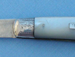 Victorian 1879-80 Hallmarked Silver Bladed Pocket Knife With Mother Of Pearl Sla Knive
