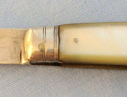 Victorian Silver Bladed Hallmarked 1900-1901 Sheffield Pocket Knife With Mother  Knive