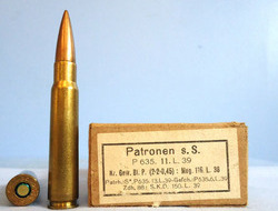 Inert Unfired WW2 Original 1939 Dated German 15 Round "Patronen s.S.", 198gr Ser Inert Unfired WW2 Original 1939 Dated German 15 Round "Patronen s.S.", 198gr Ser Antique & Militaria