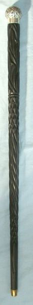 George III, 1803-1804 Antique Hand Carved Ebony Gentleman’s Walking Stick With O QUALITY, George III, 1803-1804 Antique Hand Carved Ebony Gentleman’s Walking Sti Other Accessory in 