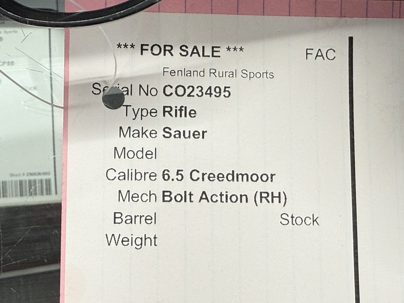  Sig Sauer 100 Bolt Action 6.5 mm Rifle