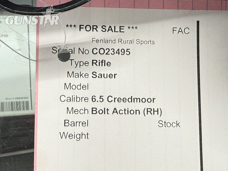  Sig Sauer 100 Bolt Action 6.5 mm Rifle
