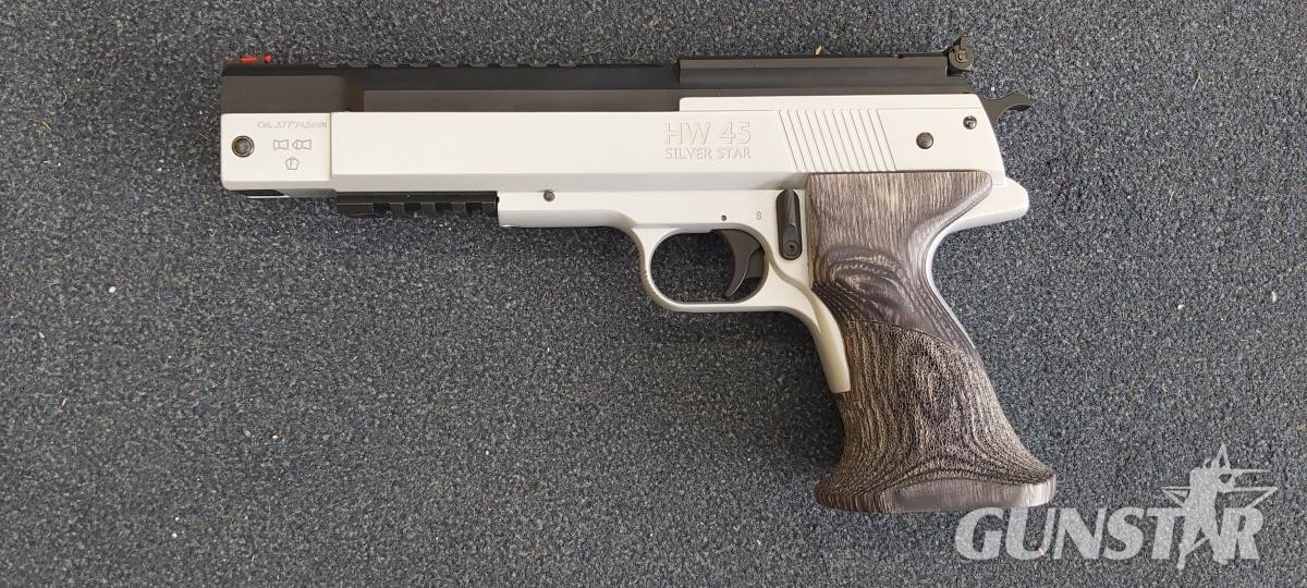 Weihrauch 177 / 4.5mm  Weihrauch HW45 SILVER STAR Spring Air Pistol .177 (4.5mm) Pellet in 