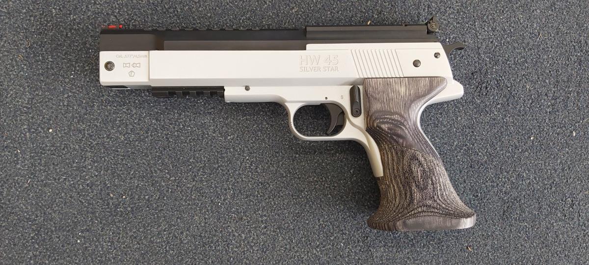 Weihrauch 177 / 4.5mm  Weihrauch HW45 SILVER STAR Spring Air Pistol .177 (4.5mm) Pellet