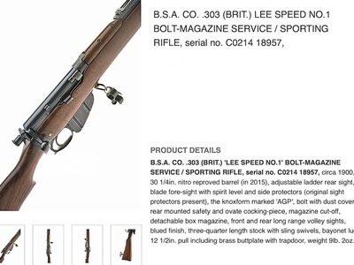 See details See details Bolt Action .303 Rifle