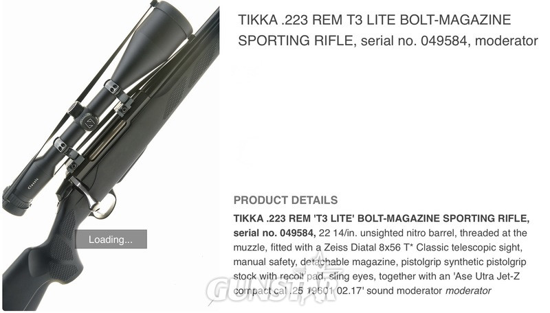 Tikka T3 Bolt Action .223 Rifle in 