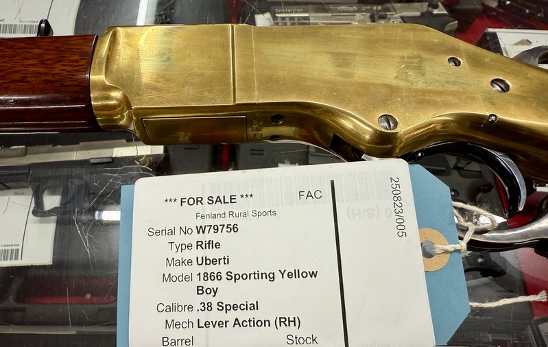 Uberti 1866 Yellowboy Lever Action .38 Rifle - {CATEGORY} in 