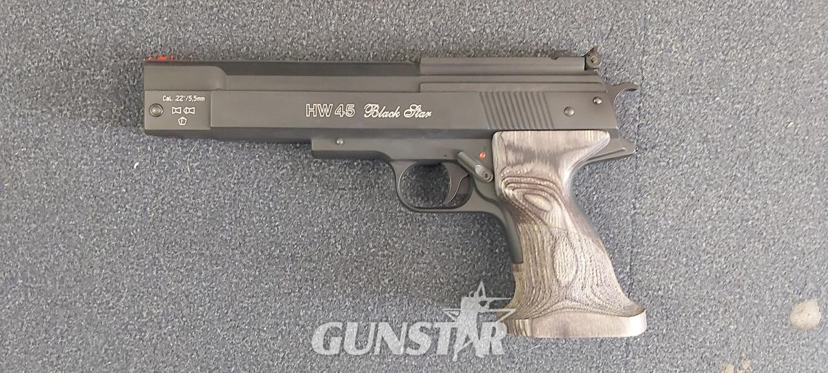Weihrauch 22 / 5.5mm Pellet  WEIHRAUCH HW45 BLACK STAR Spring Air Pistol .22 (5.5mm) Pellet in 