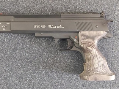 Weihrauch 22 / 5.5mm Pellet  WEIHRAUCH HW45 BLACK STAR Spring Air Pistol .22 (5.5mm) Pellet