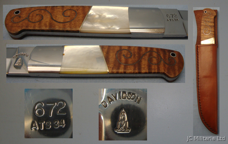 *US Handmade ‘Rob Davidson’ Hunting/Skinning Knife. ED 2535. Knive
