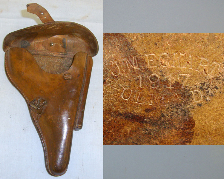 WW1 1917 Imperial German J.M Eckart Ulmad Army Officer’s Leather Holster For Luger PO8 9mm Parabellum Pistols  Other Accessory