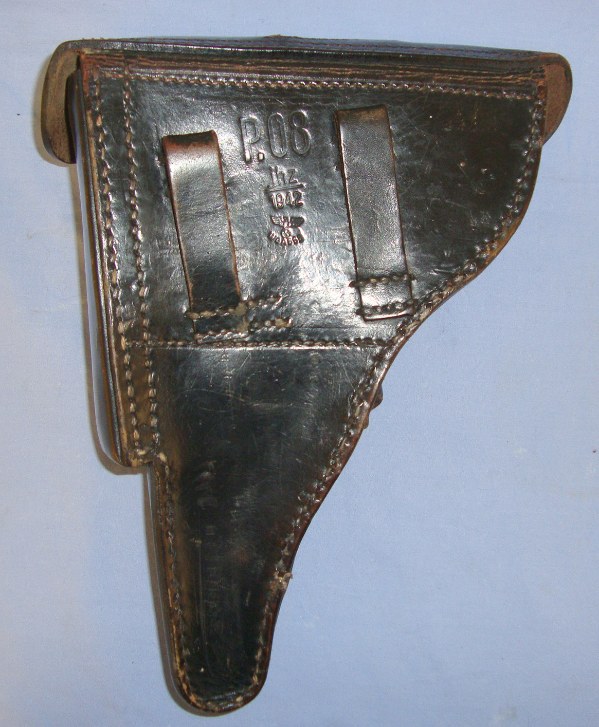  WW2 1942 Nazi German Officer\'s Leather Hard Case Holster For Luger 9mm Parabellum Pistols By ‘jhz\' (Jean Weipert Offenbach). Sn 20935  Care & Storage