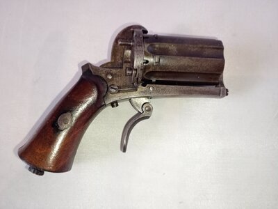 Belgian Self Cocking Pinfire Pepperbox 7 mm Revolver