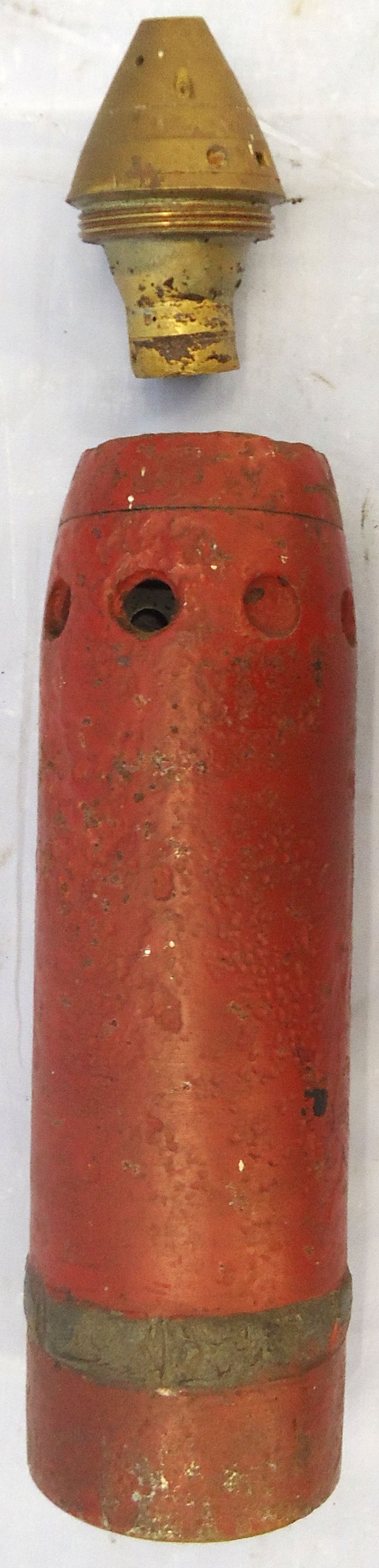 INERT DEACTIVATED. Rare, WW1, 1915 Dated, 7.6cm Minenwerfer Gas Shell Round. - O 2260 INERT DEACTIVATED. Rare, WW1, 1915 Dated, 7.6cm Minenwerfer Gas Shell Round. - O 2260  Other Ammunition - {CATEGORY} in 