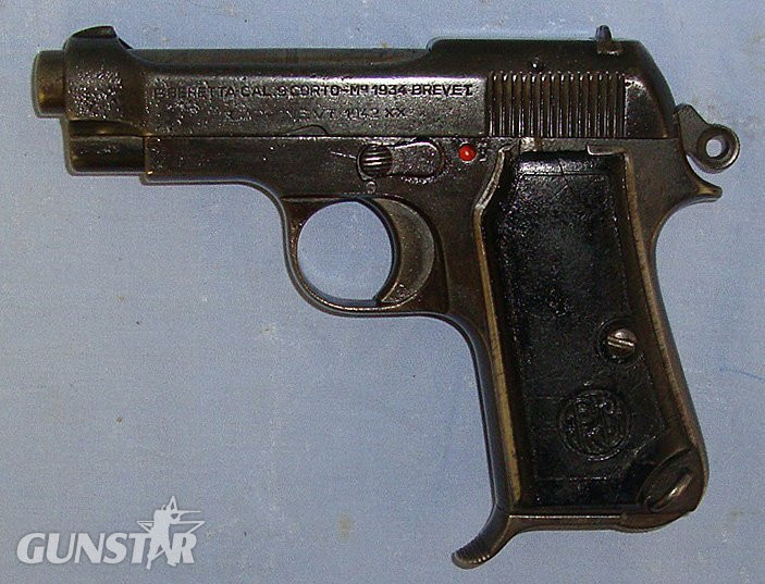  WW2 1942 Dated Fascist Italian Military Beretta Model 1934, 9mm Corto (.380 ACP) Semi Automatic Pistol**COCKS & DRY FIRES**UK 2000 DEACTIVATION WITH REPLACEMENT 2026 DEACTIVATION CERTIFICATE** D 6058 semi auto pistol None Semi Auto