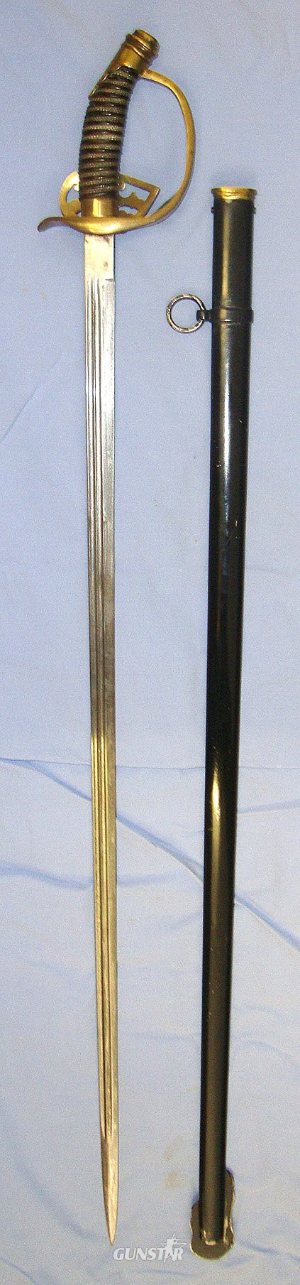  Franco Prussian War / WW1 Era Model 1889 Imperial Erfurt Arsenal Cavalry Officer’s Sword & Scabbard. Sn 23633:4 Sword