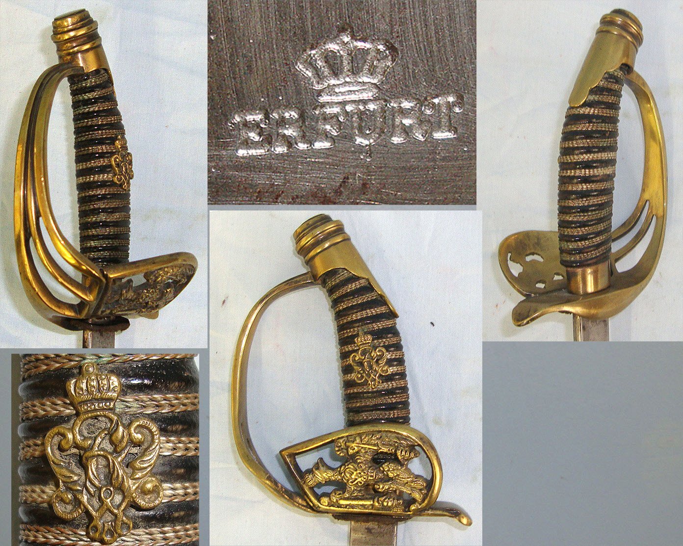 Franco Prussian War / WW1 Era Model 1889 Imperial Erfurt Arsenal Cavalry Officer’s Sword & Scabbard. Sn 23633:4 Sword