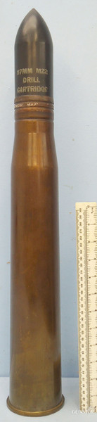 INERT DEACTIVATED. MINT, WW2 1943 Dated American 57mm (57x480R) Armour Piercing (AP) Drill Round For The 57mm M1 Anti-tank Gun. - 19530:2 INERT DEACTIVATED. MINT, WW2 1943 Dated American 57mm (57x480R) Armour Piercing (AP) Drill Round For The 57mm M1 Anti-tank Gun. - 19530:2  Other Ammunition in 