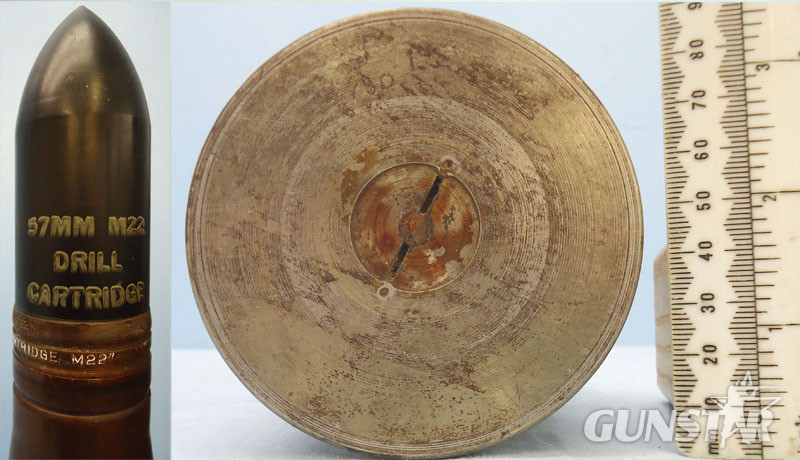 INERT DEACTIVATED. MINT, WW2 1943 Dated American 57mm (57x480R) Armour Piercing (AP) Drill Round For The 57mm M1 Anti-tank Gun. - 19530:2 INERT DEACTIVATED. MINT, WW2 1943 Dated American 57mm (57x480R) Armour Piercing (AP) Drill Round For The 57mm M1 Anti-tank Gun. - 19530:2  Other Ammunition