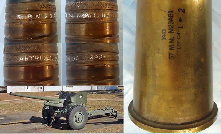  INERT DEACTIVATED. MINT, WW2 1943 Dated American 57mm (57x480R) Armour Piercing (AP) Drill Round For The 57mm M1 Anti-tank Gun. - 19530:2 INERT DEACTIVATED. MINT, WW2 1943 Dated American 57mm (57x480R) Armour Piercing (AP) Drill Round For The 57mm M1 Anti-tank Gun. - 19530:2  Other Ammunition