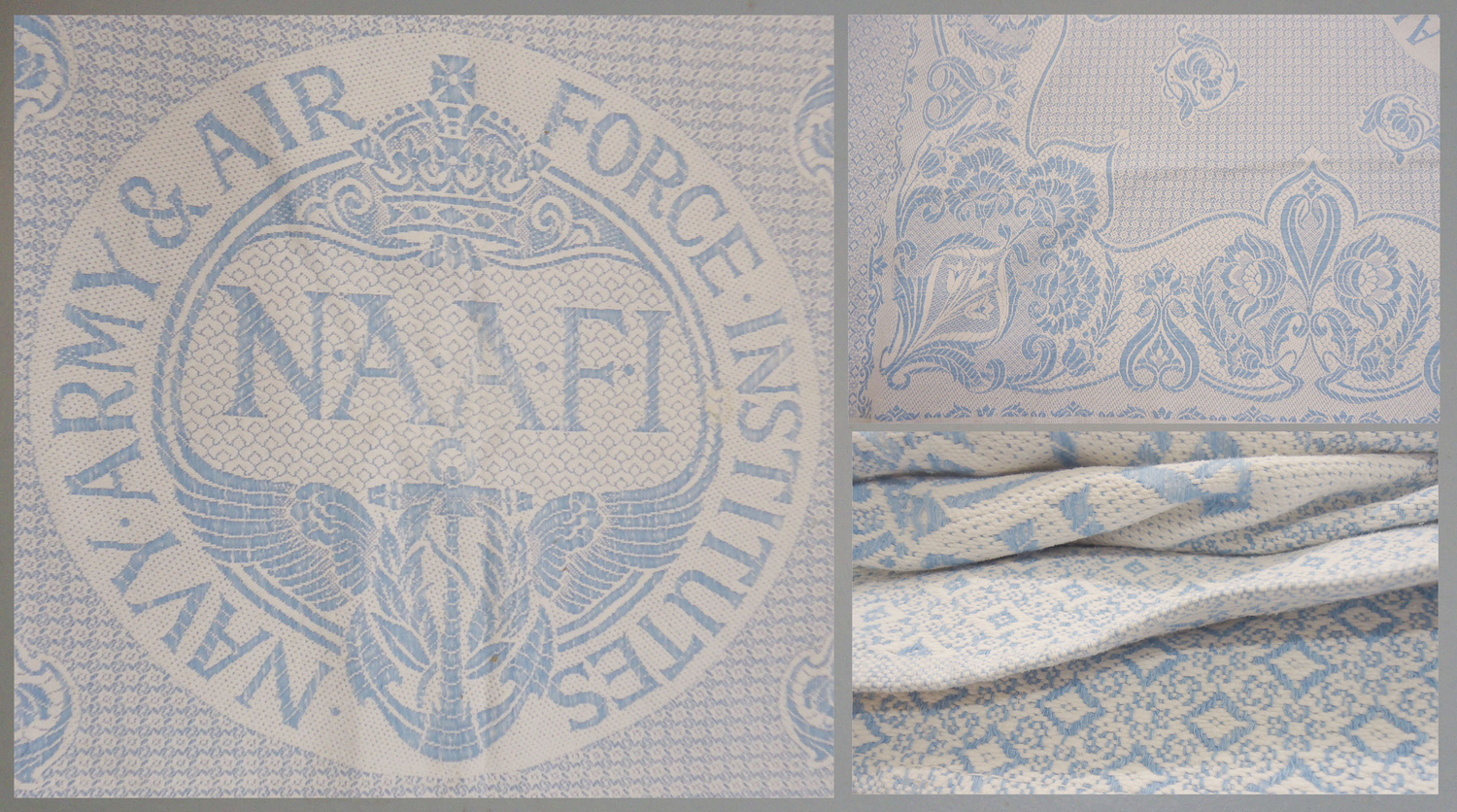 Large* Woven ‘NAAFI’ (Navy, Army and Air Force Institute) Ceremonial Table Linen. 16262. Large* Woven ‘NAAFI’ (Navy, Army and Air Force Institute) Ceremonial Table Linen. 16262. Antique & Militaria