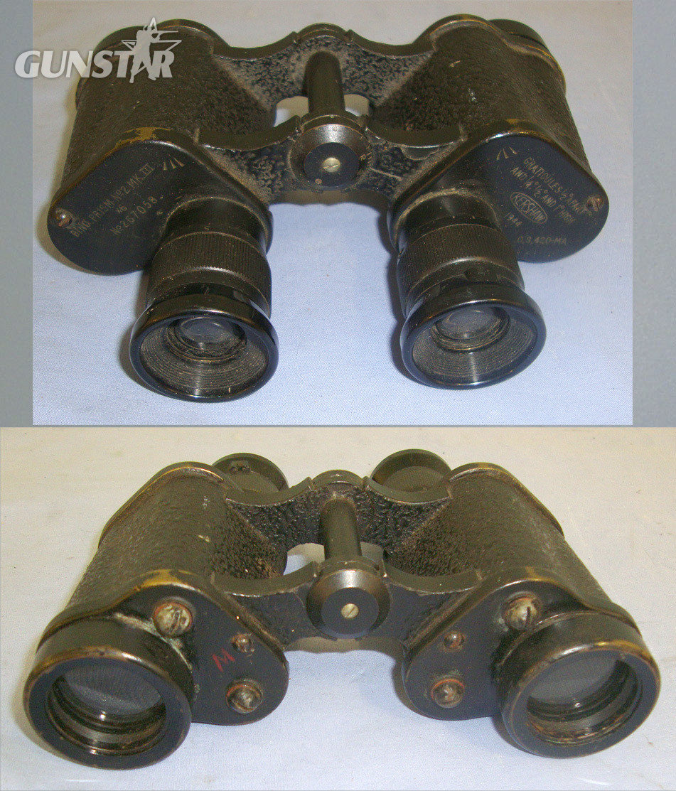 Cased, WW2 1944 British WD Kershaw No2 MK III, 6X Magnification Prismatic Binoculars With Period Webbing Covered Case. OPT 799  Sight & Optic