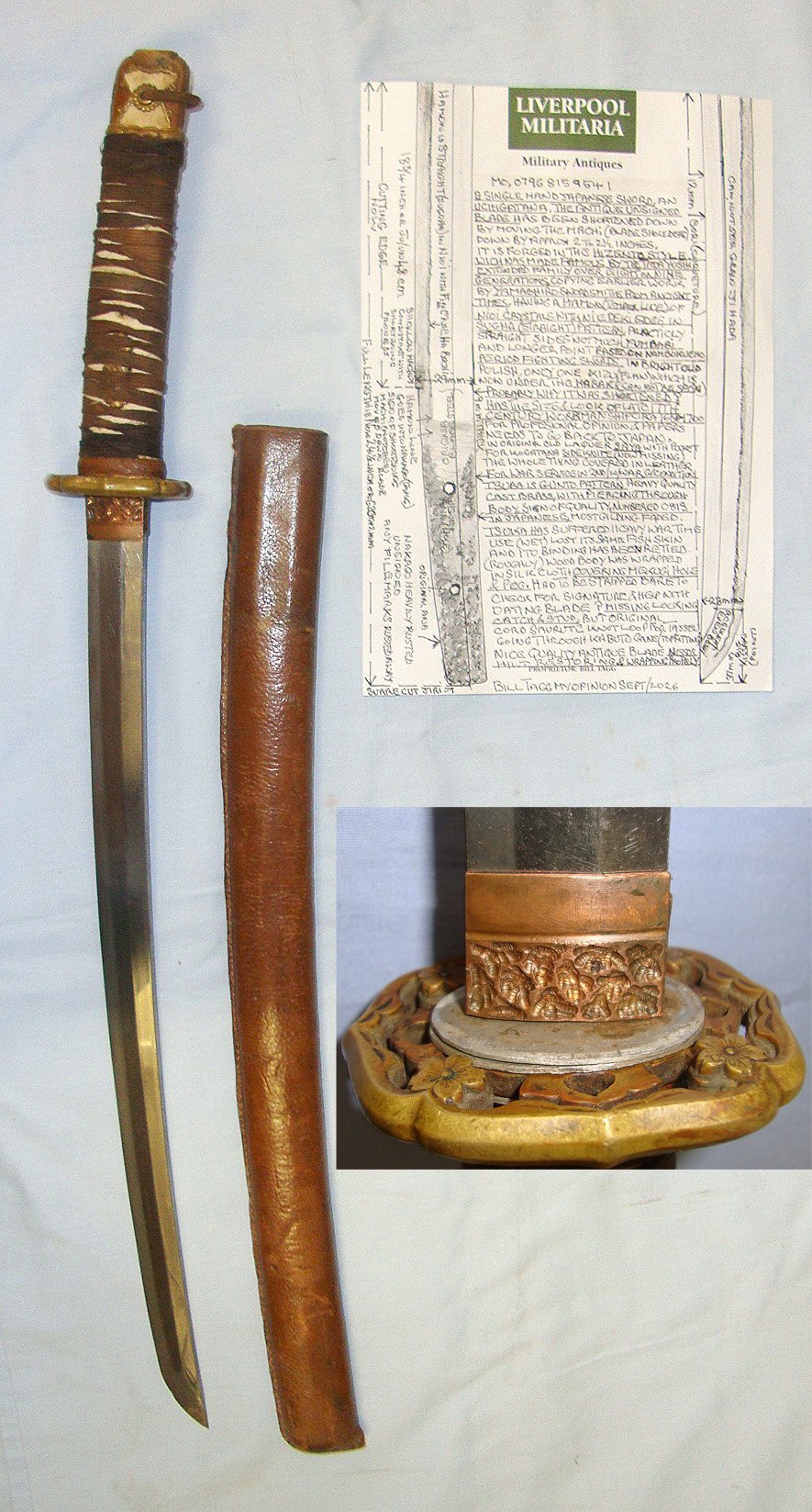 ANCIENT C1650-1700’s BLADE**Japanese Hizento Style Forged Uchigatana Single Hand Sword Re-Mounted C1943-1944 For WW2 Service, Scabbard & Expert Assessment. Sn 23689 Sword in 
