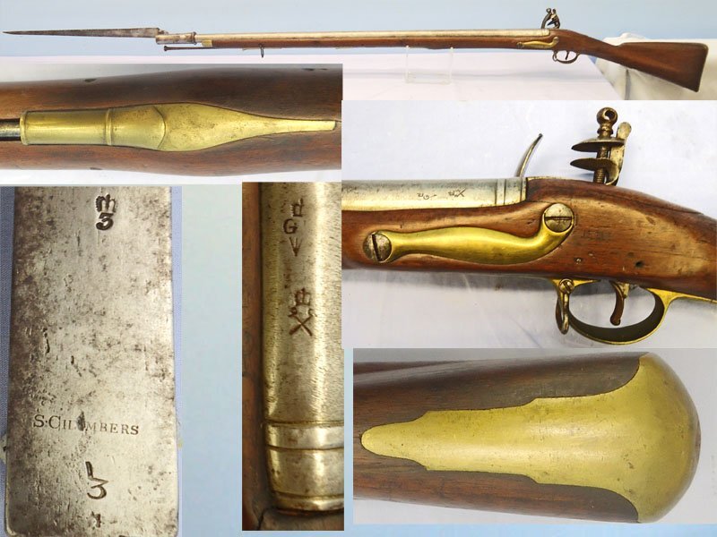 Napoleonic Wars Era, c.1800, TOWER Brown Bess .750 , 39 Inch Barrel, India Pattern Regulation Antique Musket with Swan Neck Cock & Bayonet by S.Chambers. Sn - 23174:2 Napoleonic Wars Era, c.1800, TOWER Brown Bess .750 , 39 Inch Barrel, India Pattern Regulation Antique Musket with Swan Neck Cock & Bayonet by S.Chambers. Sn - 23174:2 Single Shot Various Rifle