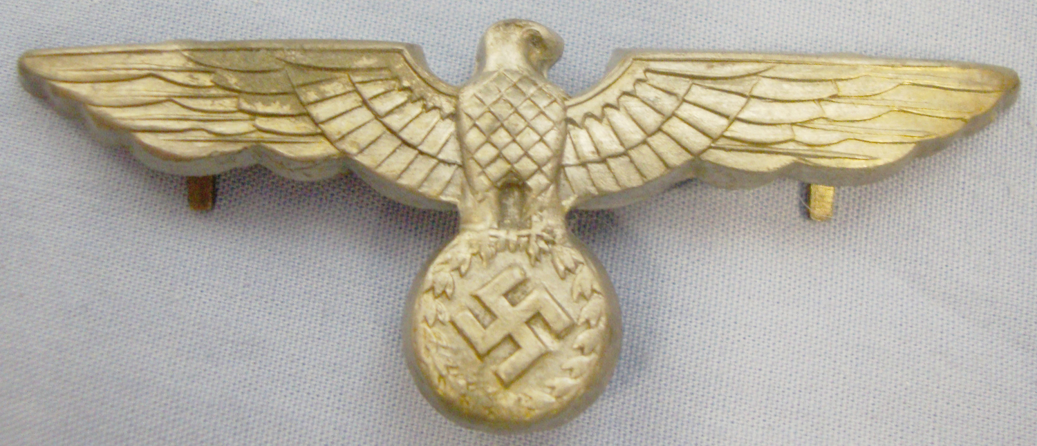Genuine* WWII German Officers Eagle & Swastika Breast Pin (NOW ONLY RIGHT SIDE BADGE WITH PINS TO REAR AVAILABLE). N 127  Antique & Militaria