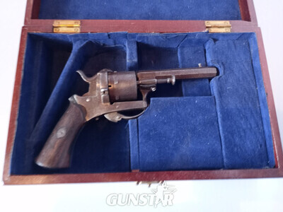Belgian Pinfire Folding Trigger with Box Obsolete Revolver