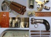 BEST QUALITY**MINT BORES**FACTORY NICKEL PLATED**Cased C1840 Liege Mariette Brevette .36 Calibre Under Hammer Ring Trigger, 6 Shot Percussion Pepper Box Revolver With Turn Off Damascus Steel Barrels & Original Period Accessories. Sn 22967:4 pepper box revolver .36 Cal Muzzleloader Revolver
