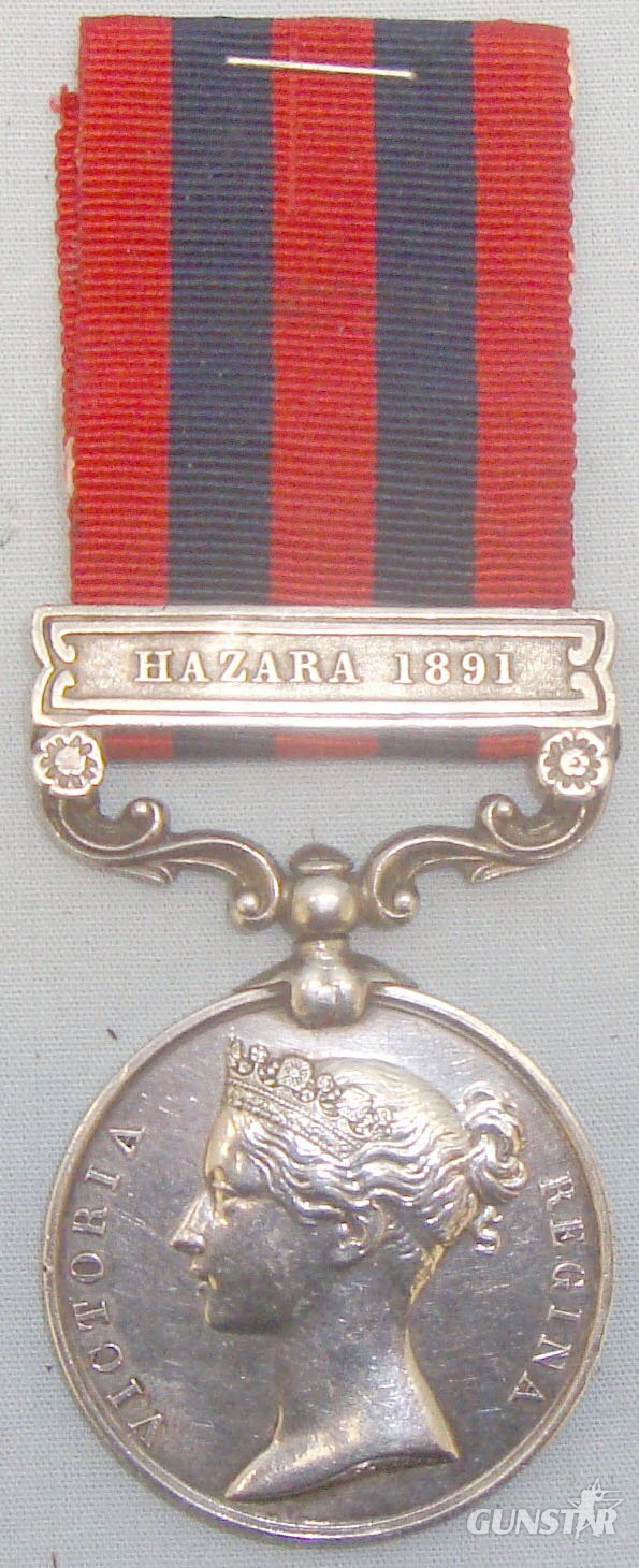 India General Service Medal (1854) with ‘Hazara 1891’ Clasp. BA 387. India General Service Medal (1854) with ‘Hazara 1891’ Clasp. BA 387. Antique & Militaria in 