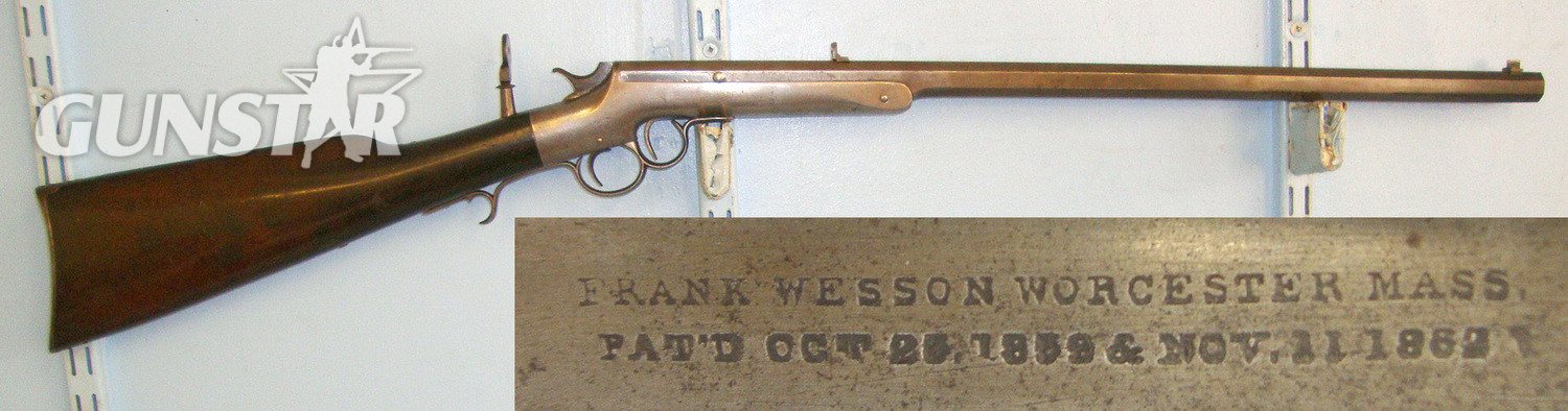 RARE**American Civil War Era, Early Serial Number, Frank Wesson USA, 1859-1862 Patent 2nd Type .32 Rim Fire Obsolete Calibre Break Action Breech Loading Double Trigger Carbine. Sn 20692 frank wesson Single Shot .32 Rifle in 