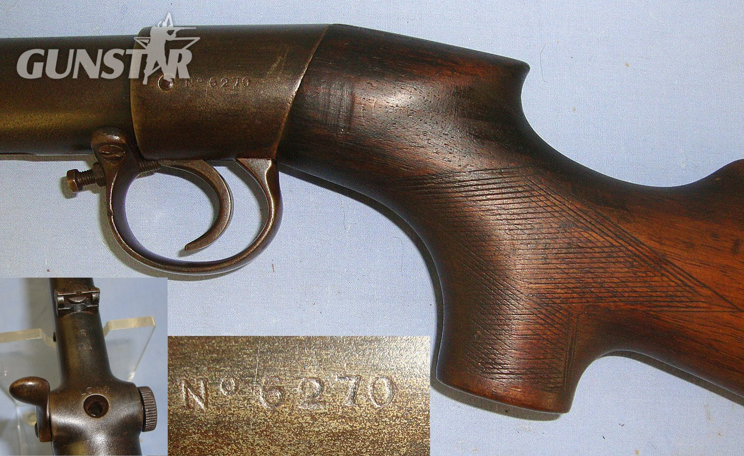 RARE**1905-1906 ‘The BSA Air Rifle’ Pistol Grip Stock Variant In .177 Calibre, Underlever With 1st Type Bayonet Catch Lever (no protective side fences). Sn 23420 air rifle .177