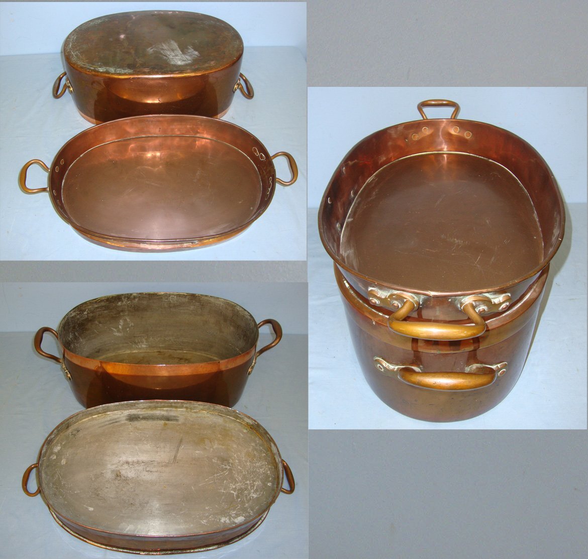  UNIQUE PENINSULAR WAR, BATTLE OF SALAMANCA JULY 1812 CONNECTIONS**, Large, Heavy 2 Piece French Copper Cooking Skillet / Poaching Pan With Period Brass Plate Indicating That This Piece was Captured By The British 5th Dragon Guards at Salamanca. MISC 867  Antique & Militaria