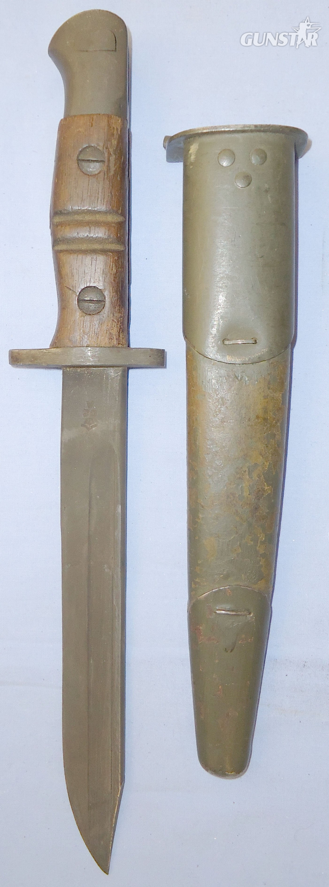 Scarce* French Foreign Legion Paratroopers Fighting Knife Converted from 1917 Dated Remington U.S. Army Pattern 1913 Bayonet with Scabbard. BAYO 396. Bayonet in 