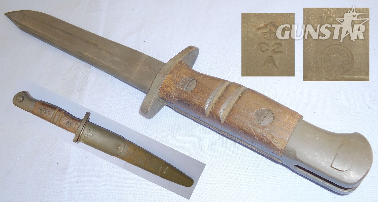 Scarce* French Foreign Legion Paratroopers Fighting Knife Converted from 1917 Dated Remington U.S. Army Pattern 1913 Bayonet with Scabbard. BAYO 396. Bayonet