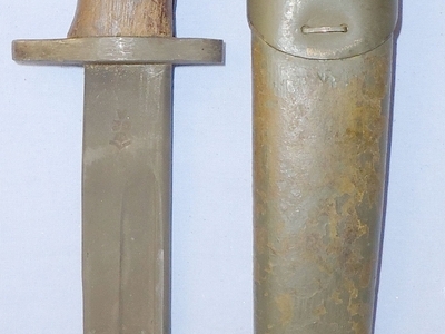 Scarce* French Foreign Legion Paratroopers Fighting Knife Converted from 1917 Dated Remington U.S. Army Pattern 1913 Bayonet with Scabbard. BAYO 396. Bayonet