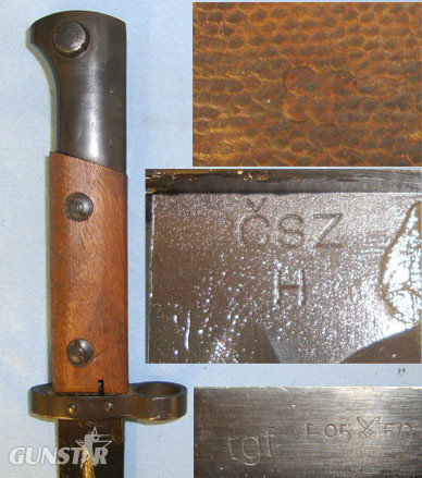  tgf designating manufacture by the Tscheckische Gewehr Fabrik (Czech rifle weapo Bayonet