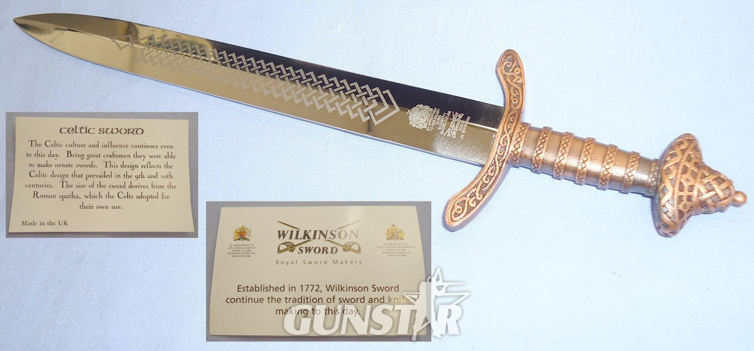 Mint Boxed* Miniature Celtic Sword by Manufacturer Wilkinson Sword. MISC 818. Sword