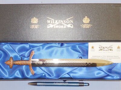 Mint Boxed* Miniature Celtic Sword by Manufacturer Wilkinson Sword. MISC 818. Sword