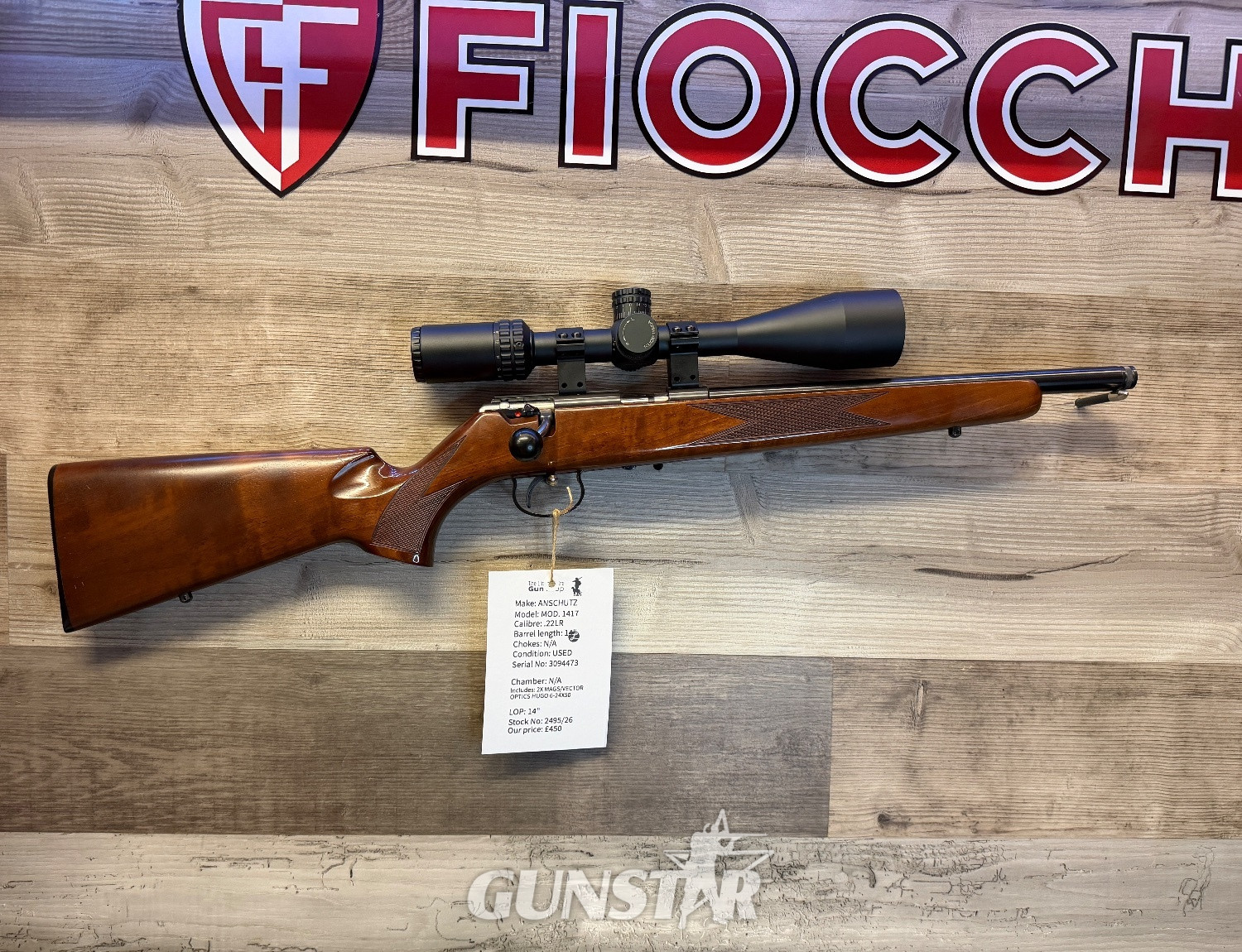 J.G. Anschütz Mod. 1417 Bolt Action .22 Long Rifle (.22 LR) Rifle in 