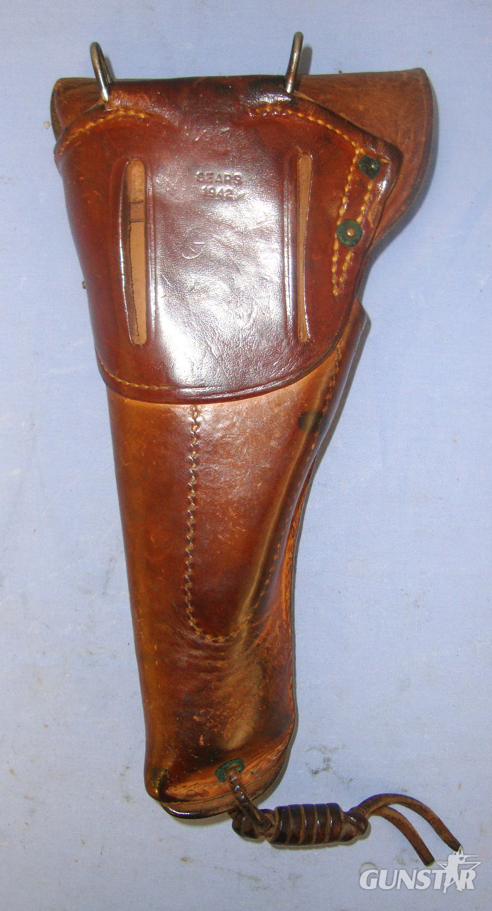  WW2 1942 U.S. Army Holster For .45 ACP Calibre Colt 1911 & 1911A1 Semi Automatic Pistols By Sears With Thigh Cord. Sn 21007 Care & Storage
