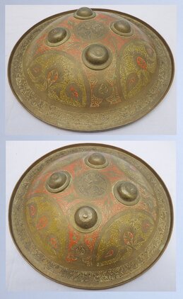 Original 19th Century Indian Dhal Shield - Victorian Campaign Bring Back. 21793. Original 19th Century Indian Dhal Shield - Victorian Campaign Bring Back. 21793.  Antique & Militaria