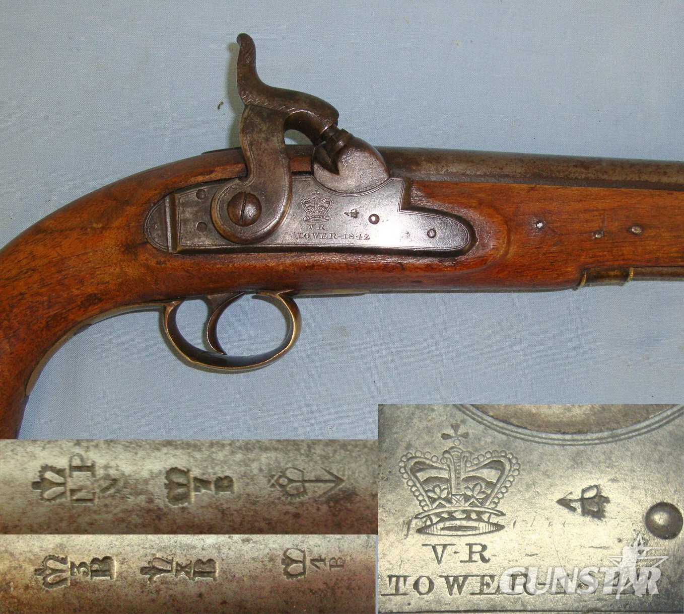 Victorian British WD Pattern 1842 Enfield Tower .577 Regulation Calibre Percussion Cavalry Trooper’s Pistol. Sn 19688 .577 Muzzleloader in 